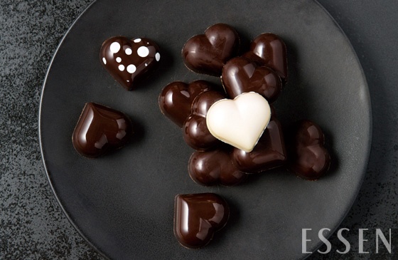 dark & white heart chocolate